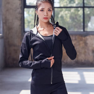 Paoboo Sauna suit for Women Exercise Sweat Weight Loss Heavy Duty Sauna Jacket for Jogging Workout with Hood Zipper Plus Size