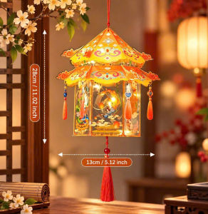 Đèn Lồng Trung Thu LED Cho Bé – Lồng Đèn Cầm Tay Lục Giác PVC Rước Đèn Trang Trí Đêm Hội