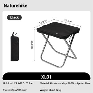 Naturehike Small folding stool outdoor portable aluminum alloy camping stool integrated quick-open bracket light frame stool camping chair ultra-light folding stool