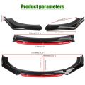 4Pcs Front Lips Bumper Depan Winglet Bumper Mobil Universal Lips Bumper 181Cm Bahan PP. 