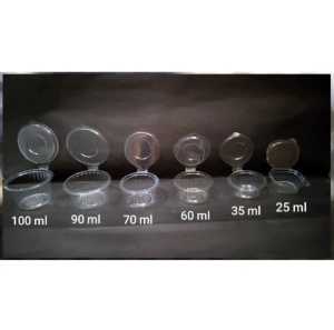 Cup Mika Belimbing Pudding / jelly TOPAZ Premium 60ml & 90ml &25ml &35ml & 70ml &100ml  (TUTUP SAMBUNG) isi 50 pcs