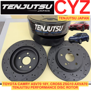 (1 PAIR) Tenjutsu Japan Toyota Camry ASV70 18Y CROSS ZSG10 AXVA70 Front Sport Disc Rotor Slotted Drille From Japan