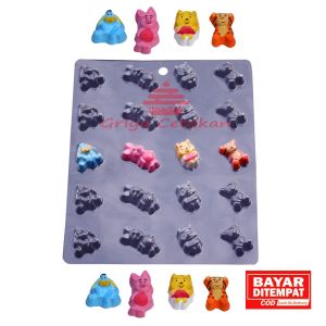 Griya Cetakan Coklat Cokelat Praline Plastik Karakter Beruang Madu Friend Fullbody