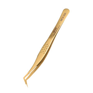 100% Authentic Golden Ultra Precision Makeup VETUS Tweezers For Eyelash Extension 3D/6D Anti-static Stainless Tweezers