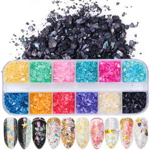 Manik-Manik Dekorasi Cangkang Seni Kuku Mutiara Kerang Abalone Asimetris 3d /Nail Art Diy