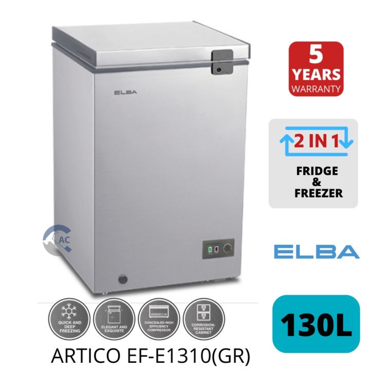 [5 YEARS WARRANTY]ELBA FREEZER ARTICO EF-E1310(GR)/(PETI SEJUK BEKU ...