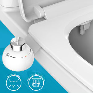 Bidet Atalawa Slim Non Electric Bidet Attachment for Toilet Retractable Nozzle Sprayer with Splash Guard Brass T Valve and Braided Stainless Steel Hose Fresh Water Spray