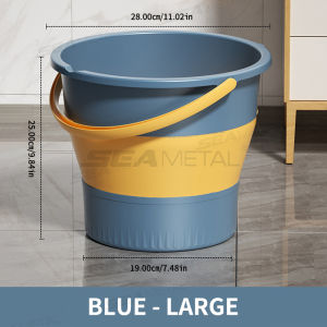 SEAMETAL 5/10L ถังพับแบบพกพามัลติฟังก์ชั่นซิลิโคนหนาตกปลา Camping Bucket สําหรับอุปกรณ์ล้างรถ