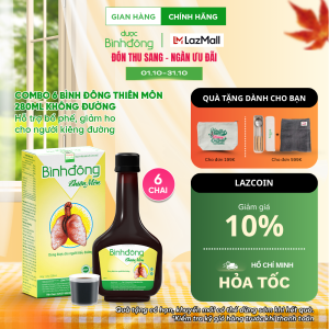 Combo 6 chai Bình Đông Thiên Môn Không Đường Dược Bình Đông - Hỗ trợ bổ phế giảm ho giảm đau họng chai 280ml