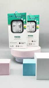 Stereo Semi-In-Ear Wired Headphones with Mic for Calls and Music Compatible with iphone Phone Wired Control