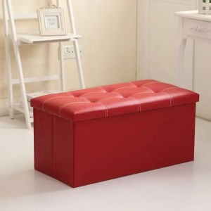 Foldable sofa storage stool leather box good quality rectangle chair