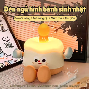 Đèn Ngủ Sáng Tạo Hình Bánh Kem Silicon Mềm An Toàn 3 Chế Độ Sáng Dùng Làm Quà Tặng Sinh Nhật