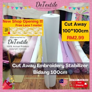 DeTextile Cut Away Embroidery Stabilizer 100cm Wide Embroidery Backing for Embroidery Machine & DIY Sewing