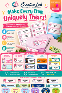 Cute Waterproof and Durable Personalized Name Labels for Kids School Supplies