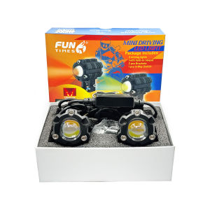 NEW 2PCS Motorcycle Mini Driving Light V6 White and Yellow LED 12V Hi/Lo White+Yellow Spotlight with bracket and Ballast