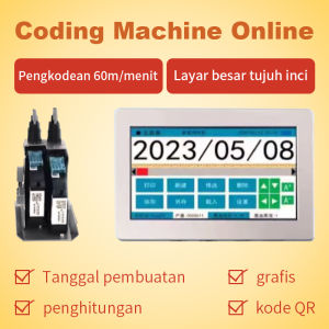 Mesin Coding Inkjet 7 inch Coding machine High Quality Mesin Cetak Expired date QR Barcode Dengan Tutup Botol digital Label Printer(Dengan stilus) ZZZ