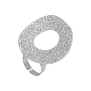 Unique Textured Open Ring Hammered Metal Detailing Adjustable Alloy Band Statement Stackable For Women Girls