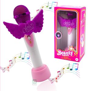 ไมโครโฟนของเล่นเด็ก มีเสียง มีไฟ Microphone ไมโครโฟนติดโบว์ (สินค้าพร้อมส่ง)