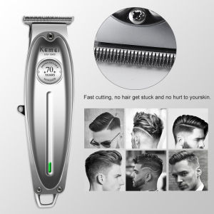 Kemei-1949 Clipper Metal Men Electric Cordless Hair Trimmer 0mm Baldheaded T Blade Finish Haircut Machine