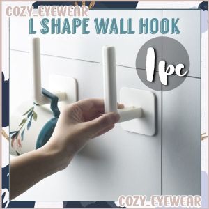 (L-Shape) Multifunction Wall Hook Self Adhesive Holder Wall Hangers Hat Key Drawer Handle Hanging Rack Storage Organizer