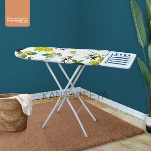 KANTAREEYA โต๊ะรีดผ้า แบบยืนรีด 6 ระดับ ถาดเหล็ก ลายเถาว์องุ่น รุ่น KT-IB06-02