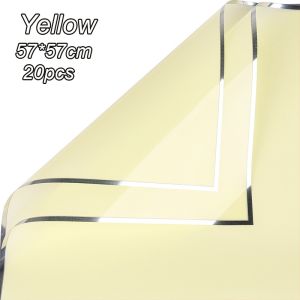 20PCS Silver Edge Bouquet Wrapper Paper Waterproof Romantic DIY Gift Floral Wrapper Paper