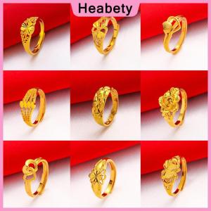 Heabety Gold Plated Lucky Ring Opening Adjustable Simple Fashion Transfer Ring For Women All-match Luxury Finger Accessories