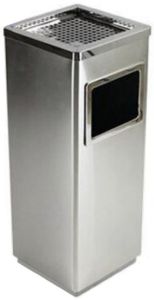 20 Litres Square Stainless Steel Ashtray Standing Bin - SS242461AT