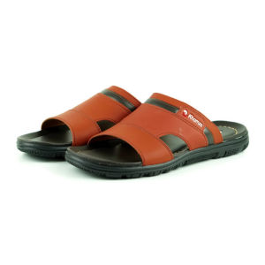 Sandal Pria Casual Kulit Slide Slop Khamzo K02 100% Terbaru