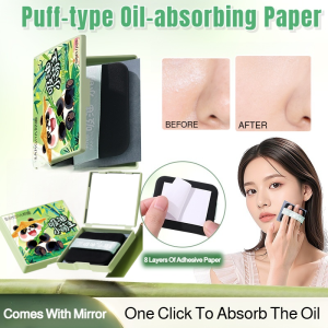 💖Bangna Powder Puff Oil-Absorbing Paper For Face T-Zone Oil Control Makeup Setting And Makeup Touch-Up Essential Instant Refreshing For Sensitive Skin