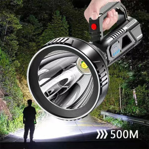 new flashlight rechargeable heavy duty waterproof spotlight powerful big emergency flashlight