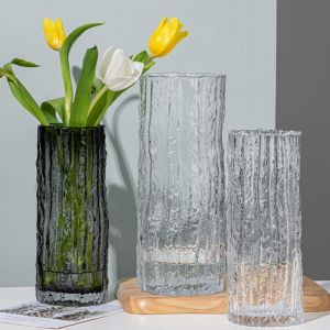 Simple Transparent Glass Tree Pattern Vase Rose Lily Flower Hydroponic Container Living Room Dining Table Decoration Crafts