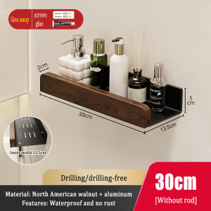 MEIDOO North American Black Walnut Bathroom Storage Rack Shelf Waterproof and Anti-corrosion