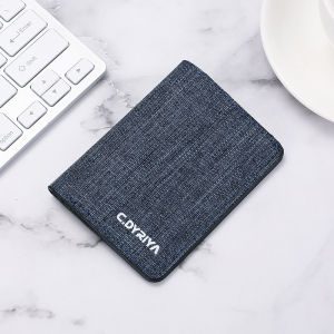 Canvas wallet for men short style simple design student wallet card holder ultra-thin vertical small wallet for men wallet