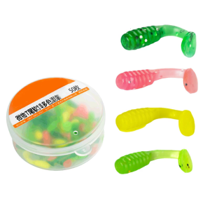 50Pcs Fishing Lures for Freshwater Saltwater Paddle Tail Swimbaits Artificial Baits Fishing Lures for Swim Baits