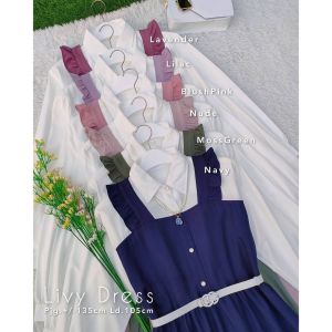 GAMIS LIVIA DRES LOLYTA LD 100 -110-120 M L XL XXL XXL Gamis remaja dewasa kekinian korean style