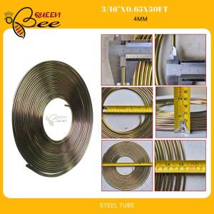 QUEENBEE 1roll Steel Tube hose sizes available 4mm 3/16"x0.65x50ft 6mm 1/4"x0.75x50ft 8mm 5/16"x0.80x50ft 10mm 3/8"x0.90x50ft 12mm 1/2" x1.10x50ft 14mm 5/8"x1.10x25ft