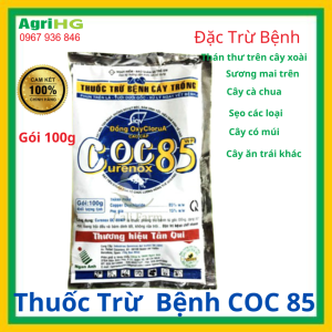 Thuốc trừ bệnh Coc 85 Gói 100g Cóc 85 thuốc trừ bệnhCốc 85 gốc đồngC opper Oxychloride 85% w/W cóc85 Liên hệ mua hàng ở Vật Tư Nông Nghiệp AgriHG