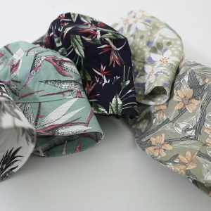 All-match Cotton Fisherman Hat Niche Breathable Bucket Hat Flower Printing Basin Hat Sunscreen for Outdoor Activities