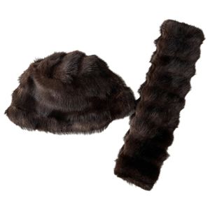 DAMONJ Warm Winter Hat Scarf Set Windproof Thick Faux Fur Hat Scarf Set Fashion Faux Fur Fur Snood Scarf Winter