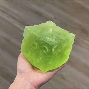 SWEET Frosted Matte Cheese Squishy Toy Non-Bounce Super Soft Cheese Cube Ball Novelty Square Sensory Fidget Ball Xmas Gift