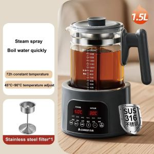 1.5L Health Pot Stewing Integrated Household Multi-functional Glass Tea Maker Office Electric Kettle 6 Gear Steam Spray Teapot