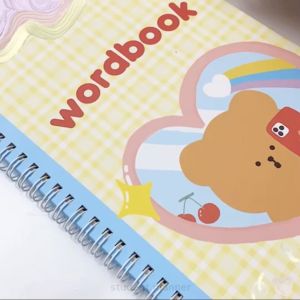 สมุดจดศัพท์ ปกใหม่ สมุดโน๊ต สมุดบันทึก ปกน้องหมี สีโทนพาสเทล สามารถจดได้ 2500 คํา (100 หน้า) เขียนไฮไลท์ไม่ทะลุ กระดาษปอนด์ 120 แกรม