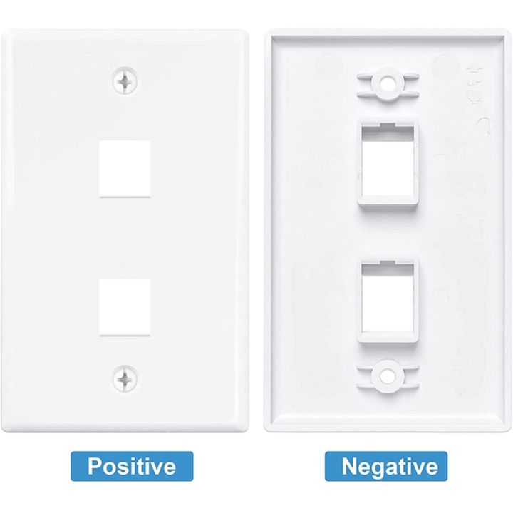 4 Pack 2 Port Ethernet Wall Plate, Cat6 Female to Female Wall Jack RJ45 ...