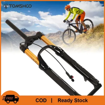 TOMSHOO Bike Suspension Front Fork Wire Control Straight Tube Mountain Bike Front Fork 27.5 Inch for Off Road Venues