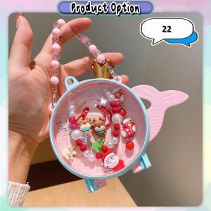 [Little B House] Mermaid Necklace Hair Clips Ropes Earring Kids Jewelry Set With Box 公主礼盒发饰 Aksesori Budak Perempuan - H100