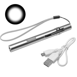 GAOSU Thép không gỉ Đèn Bút bác sĩ Di động Ánh sáng vàng/trắng Đèn Penlight cho con bú Chuyên nghiệp Với kẹp thép Đèn pin bỏ túi y tá Y tá