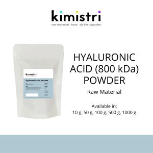 Hyaluronic Acid Powder 800 kDa Sodium Hyaluronate Humectant Raw Material for Skincare and Cosmetics 10 g and 50 g