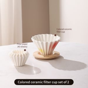 BINCOO ชุดที่ดริปกาแฟชงกาแฟด้วยมือแบบถ้วยกรองกาแฟขาตั้งเซรามิคเครื่องมือเทกาแฟ