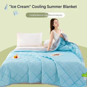 【Super low price】Breathable Cooling Blanket for Bed Double Sided Cold Feel Summer Quilt Lightweight Air Conditioning Comforter Queen Thin Blanket
